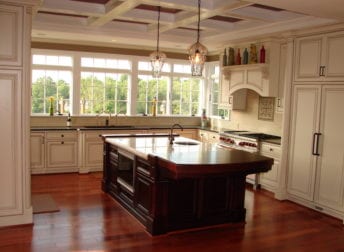 Potomac kitchen addition with a coffered ceiling