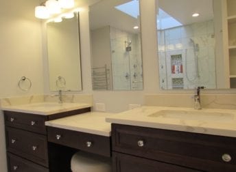 A beautiful Gaithersburg bathroom renovation will increase the value of an older home in Montgomery County by upgrading and building to code