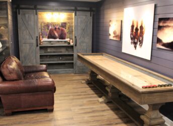 rustic style basement renovation with a western vibe