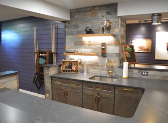 rustic style basement renovation with a western vibe
